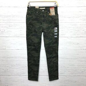 NEW Levi's 721 Women's Jeans size 6s Green Camouflage High Rise Skinny